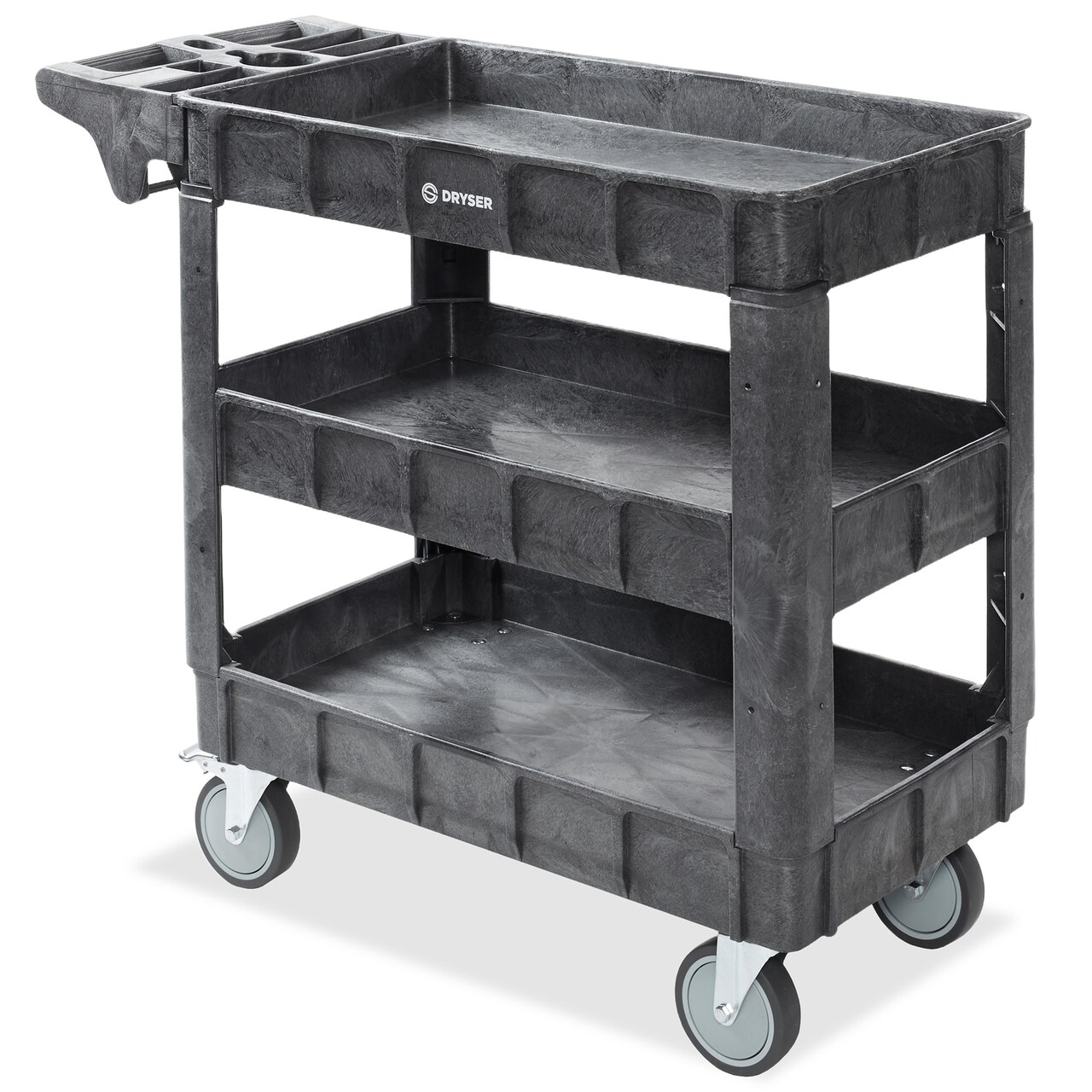 Dryser Utility Cart with Wheels, 40" x 17" Heavy Duty 550 lb. Capacity with Shelves - 3 Tier Rolling Cart with Four 5" Swivel Casters for Warehouse, Garage, Cleaning